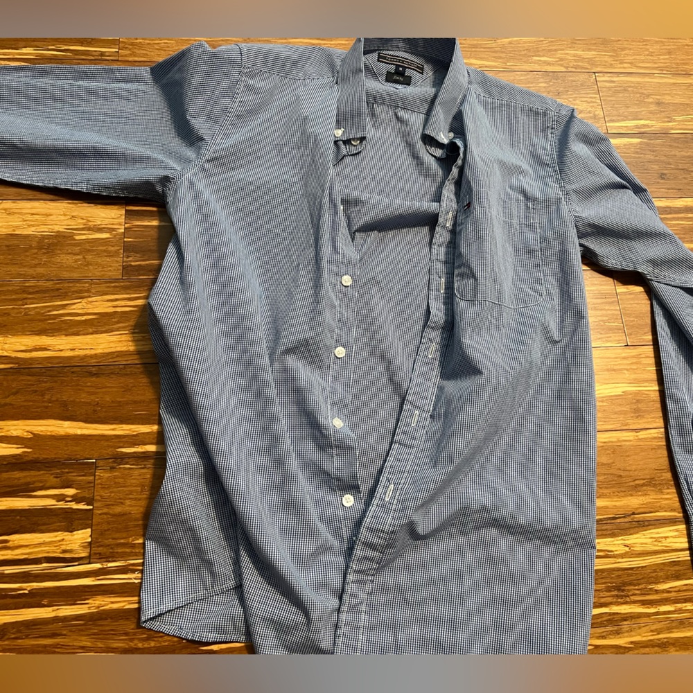 Men's Blue Button-Up Shirt